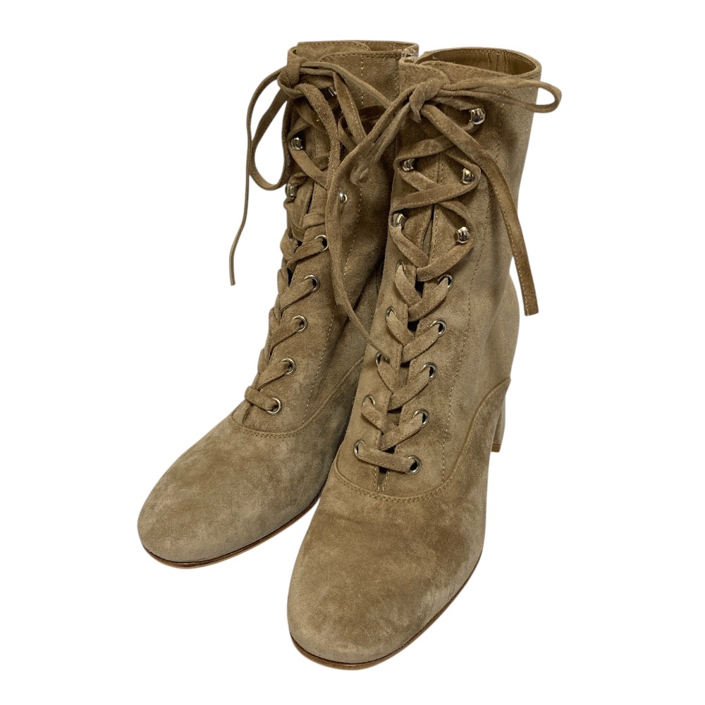 【中古】良品 Gianvito Rossi ジャンヴィトロッシ スエード アンクルブーツ ショートブーツ サイズ36 23cm相当 ベージュ レディース Luxs ブランド古着のリュクス｜Luxs（ブランド古着のリュクス）