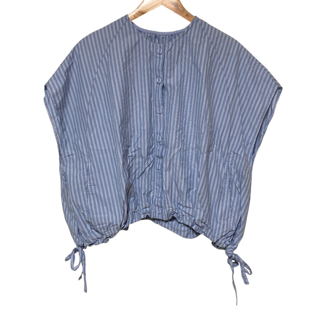 【中古】美品 nest Robe ネストローブ It’s ME コットンストライプバルーンブラウス 01252-1156 サイズF ライトブルー レディース Luxs ブランド古着のリュクス|Luxs(ブランド古着のリュクス)