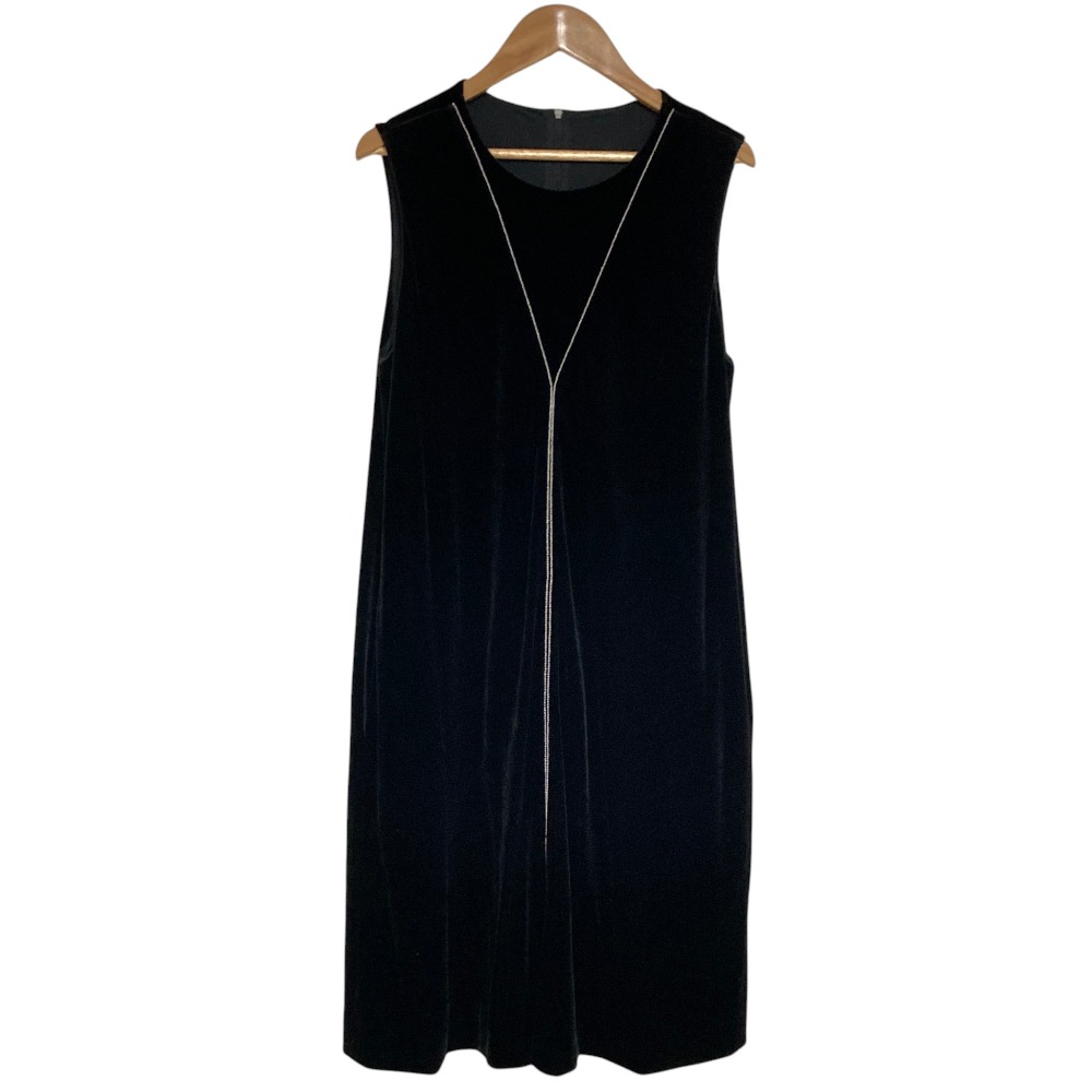 【中古】美品 VELOUR NOIR by FOXEY NEWYORK ベロアノワール フォクシーニューヨーク ノースリーブワンピース 38074 サイズ40 ブラック レディース Luxs ブランド古着のリュクス｜Luxs（ブランド古着のリュクス）