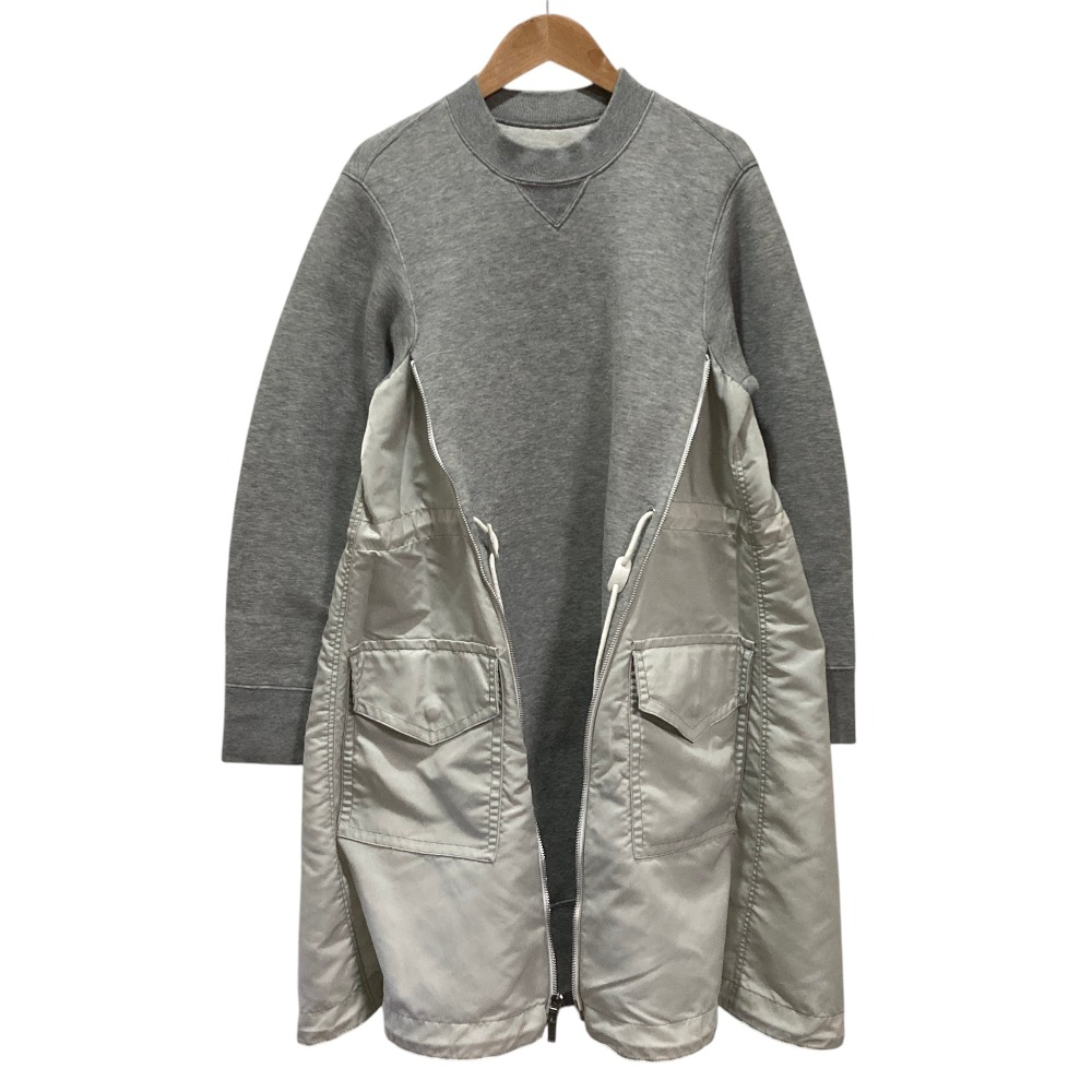 【中古】良品 sacai サカイ Sponge Sweat MA-1 Dress スポンジスウェット MA-1ドッキング ワンピース SCW-059 サイズ3 グレー レディース Luxs ブランド古着のリュクス｜Luxs（ブランド古着のリュクス） 16,979円