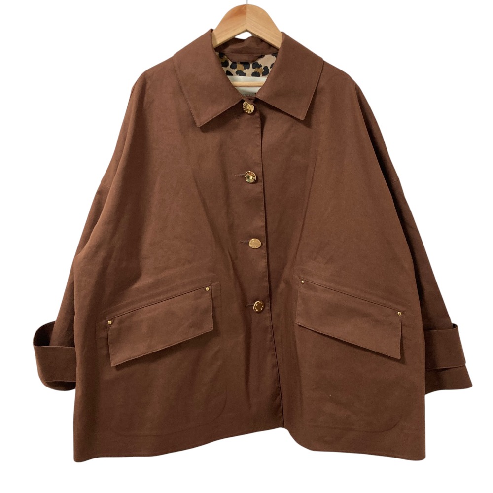 【中古】良品 25AW マッキントッシュ HUMBIE SHORT MB LEO 裏地レオパード ステンカラーコート L252AP1198UMID サイズ6 ブラウン レディース Luxs ブランド古着のリュクス|Luxs(ブランド古着のリュクス)
