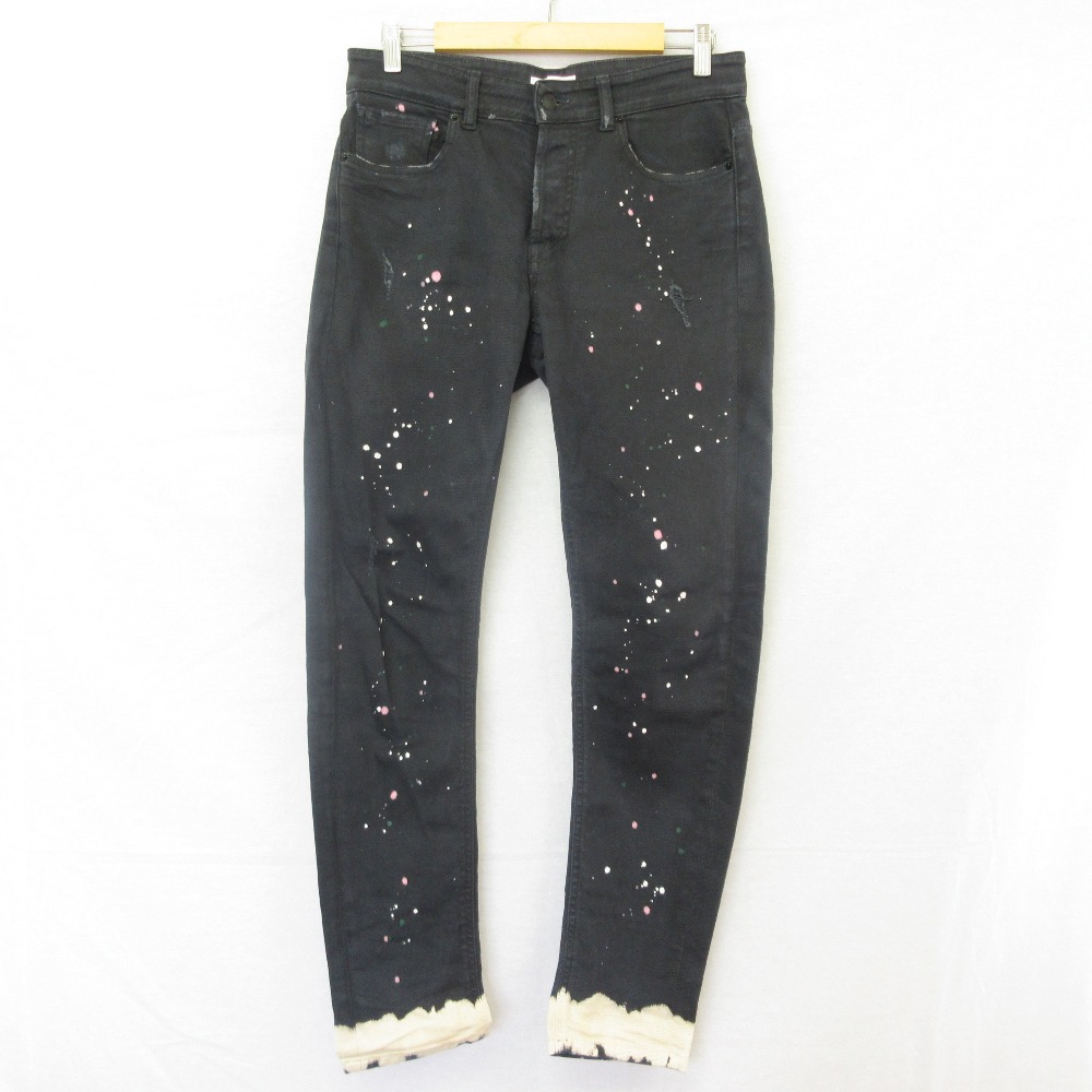 【中古】良品 PMDS PREMIUM MOOD DENIM SUPERIOR ピーエムディーエス ペイント加工 ボタンフライ デニムパンツ ジーンズ W28 グレー系 メンズ Luxs ブランド古着のリュクス｜Luxs（ブランド古着のリュクス）