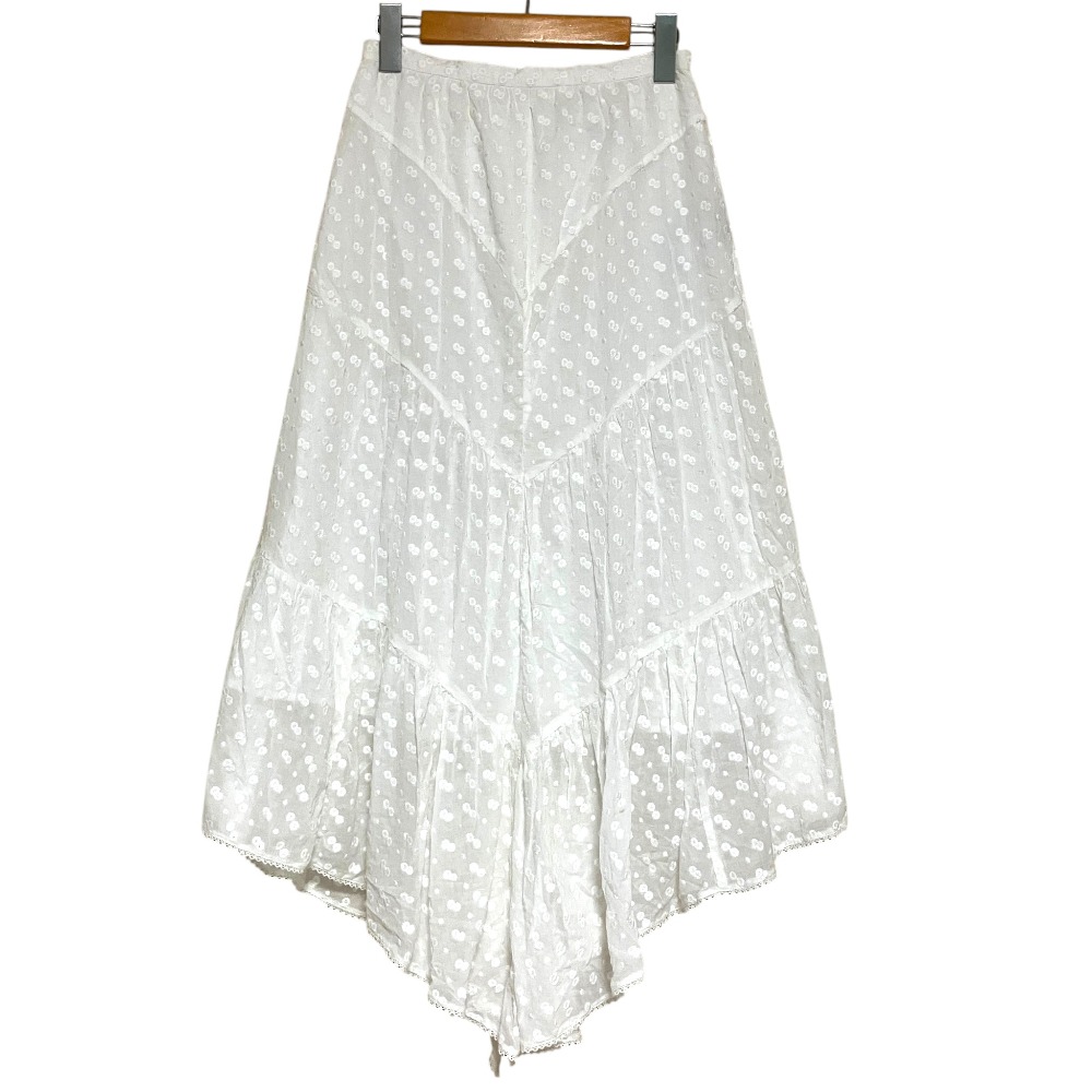 【中古】美品 ISABEL MARANT ETOILE イザベルマランエトワール Floral embroidery skirt ティアードスカート サイズ34 ホワイト レディース Luxs ブランド古着のリュクス|Luxs(ブランド古着のリュクス)