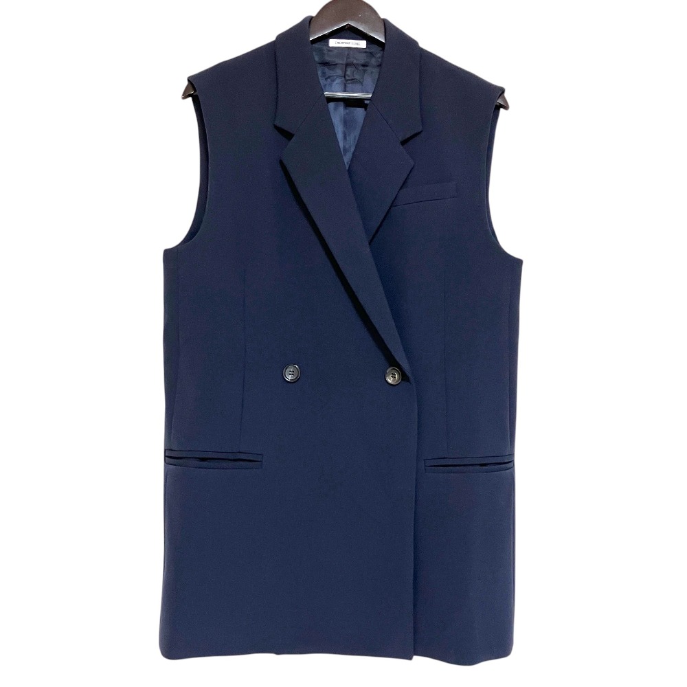 【中古】美品 25SS EVERYDAY I LIKE エブリデイアイライク Wクロス ロングジレ ベスト ネイビー レディース Luxs ブランド古着のリュクス｜Luxs（ブランド古着のリュクス）