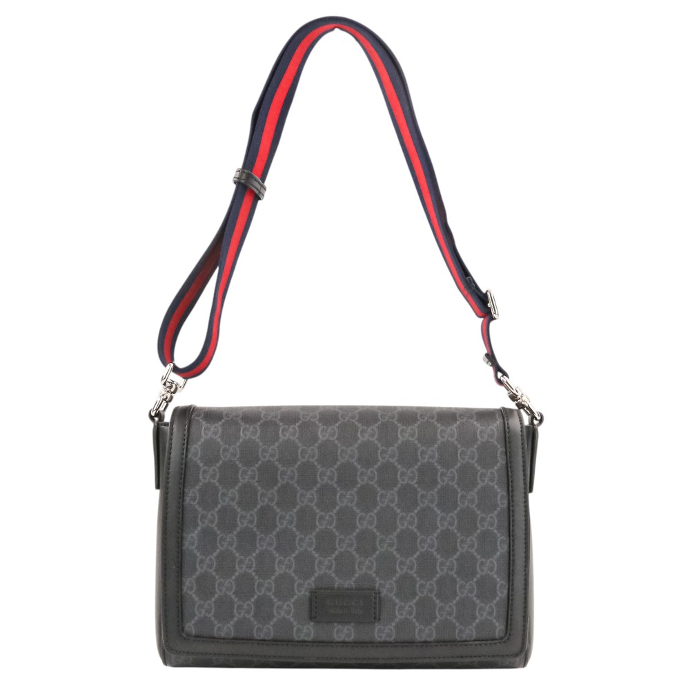 【中古】新品同様 GUCCI グッチ GGスプリーム ショルダーバッグ クロスボディバッグ 771167 ブラック メンズ レディース Luxs ブランド古着のリュクス｜Luxs（ブランド古着のリュクス）
