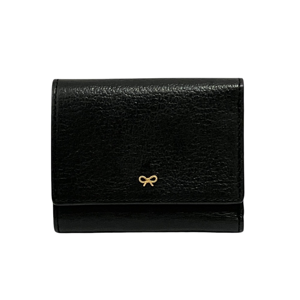 【中古】新品同様 ANYA HINDMARCH アニヤハインドマーチ EYES ミニ トライフォールド ウォレット 三つ折り財布 ブラック レディース Luxs ブランド古着のリュクス｜Luxs（ブランド古着のリュクス）