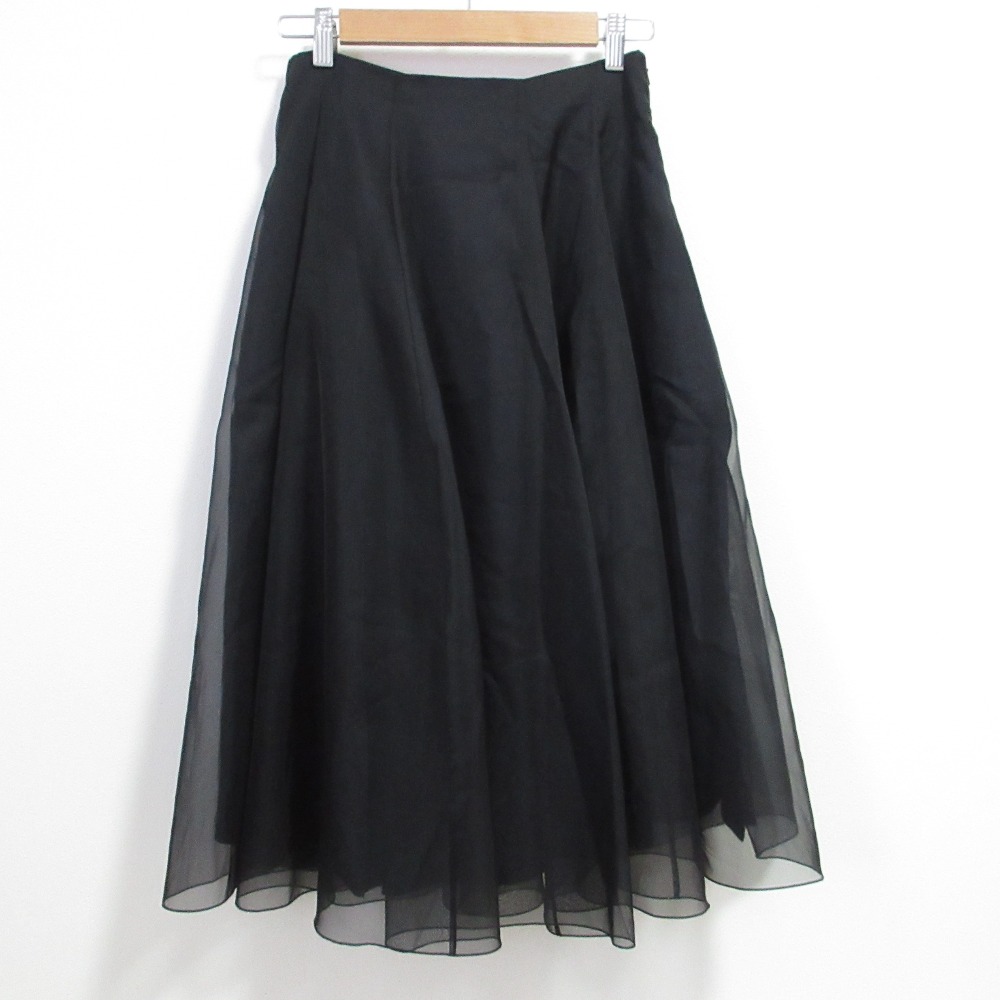 【中古】良品 FOXEY フォクシー 24年商品 Cloud シアーレイヤードスカート 44682 サイズ38 ブラック ネイビー レディース Luxs ブランド古着のリュクス｜Luxs（ブランド古着のリュクス）