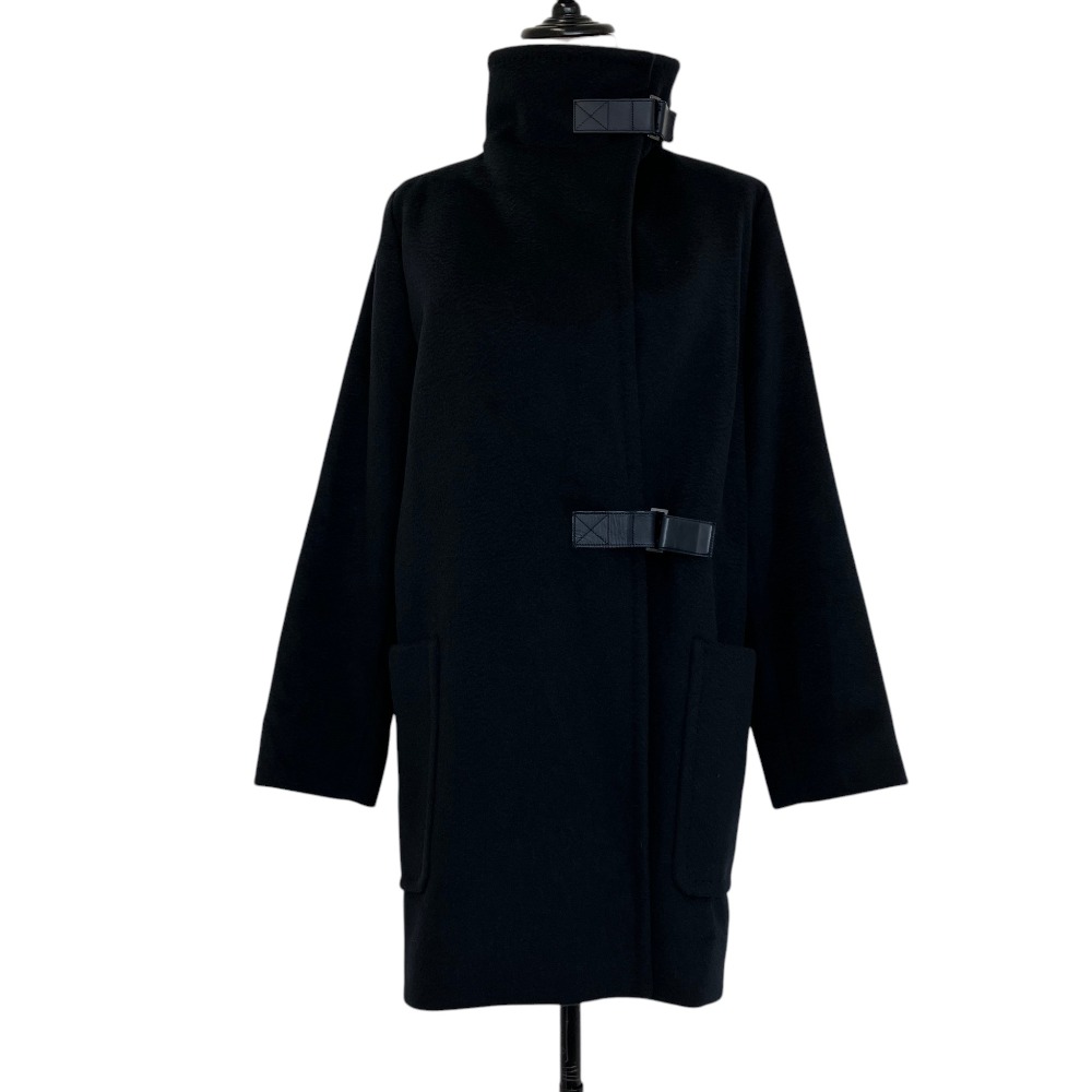 【中古】美品 Max Mara マックスマーラ キャメル100% ベルトコート サイズ36 ネイビー レディース Luxs ブランド古着のリュクス｜Luxs（ブランド古着のリュクス）