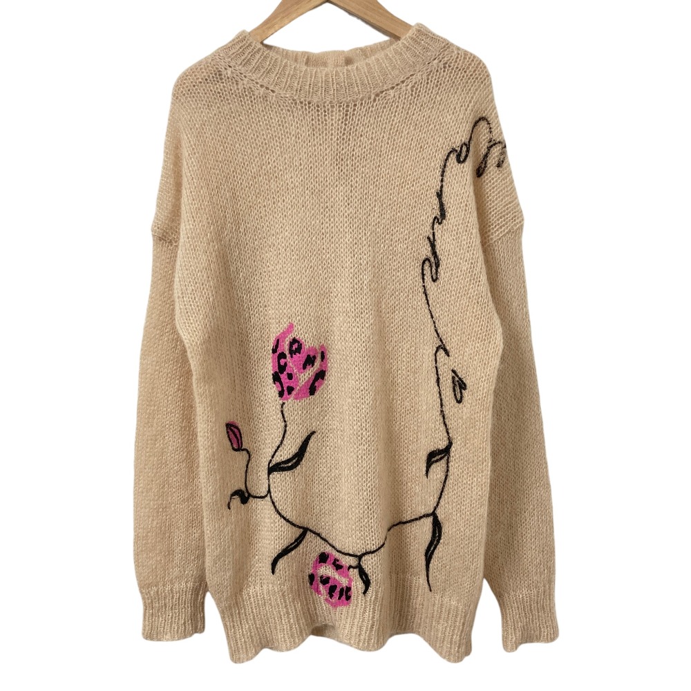 【中古】美品 MARNI マルニ フラワープリント ローゲージ モヘアニット セーター サイズ40 ベージュ レディース Luxs ブランド古着のリュクス|Luxs(ブランド古着のリュクス)