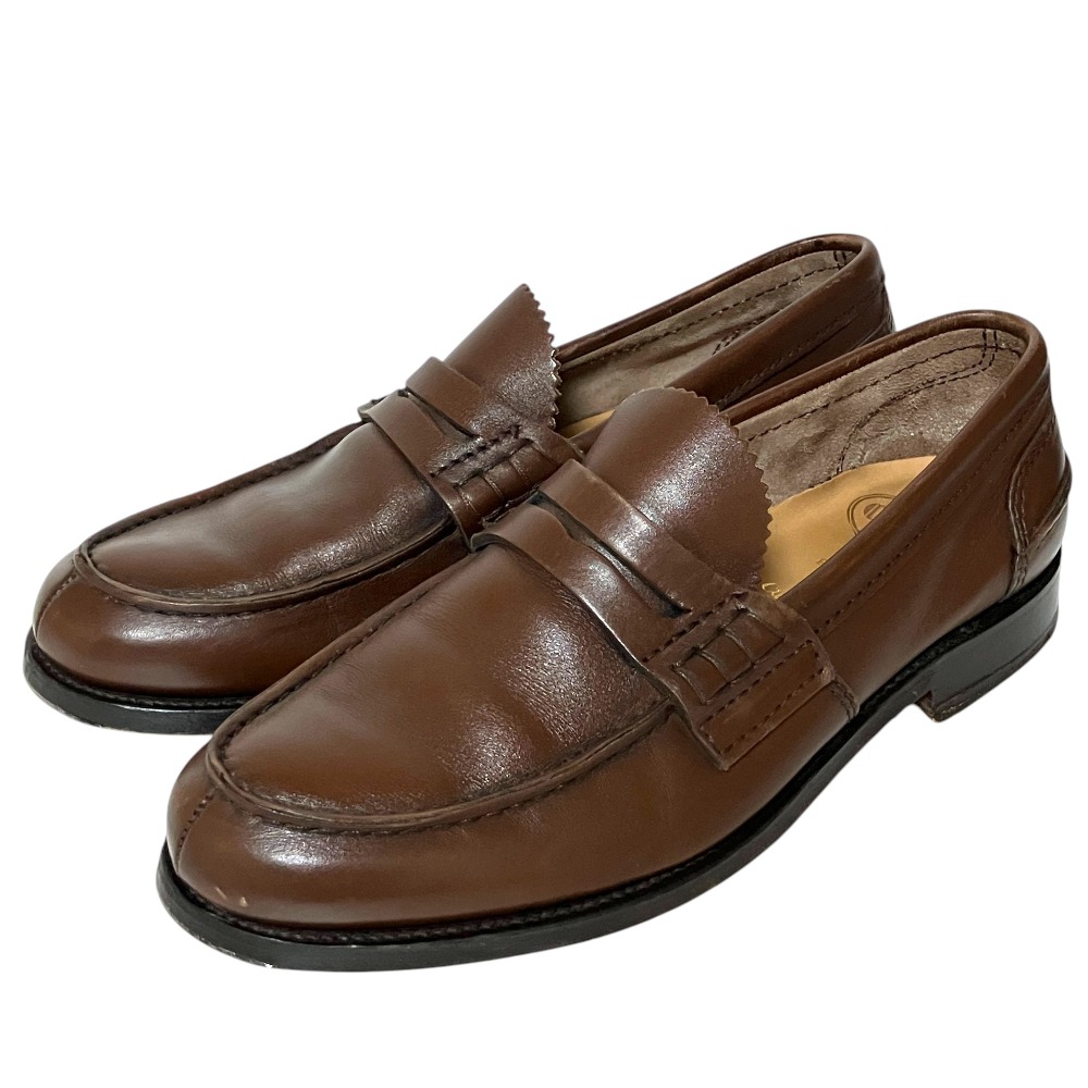 【中古】良品 Church's チャーチ pembrey ペンブリー レザー コインローファー シューズ サイズ6.5 25.5cm ブラウン メンズ Luxs ブランド古着のリュクス｜Luxs（ブランド古着のリュクス）