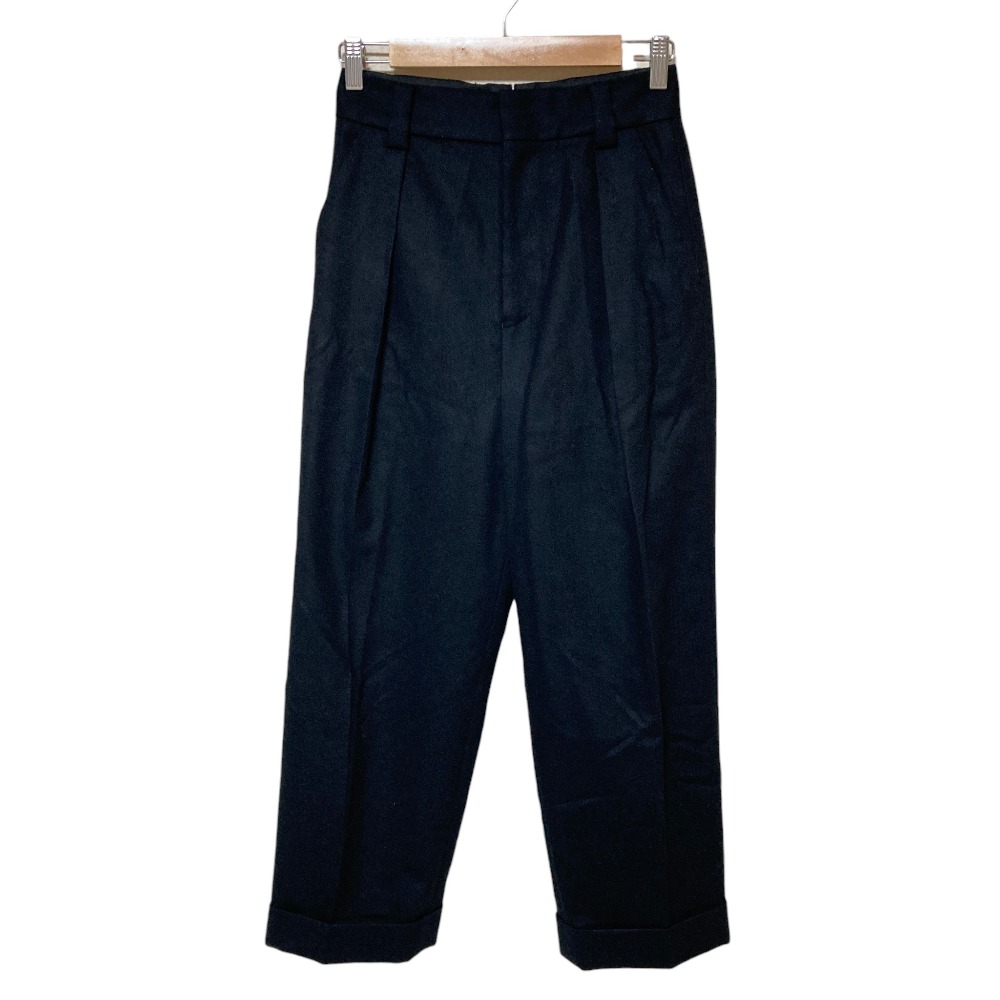 【中古】美品 MARGARET HOWELL マーガレットハウエル フォックスブラザーズ生地 FLANNEL タックパンツ 578-1243061 サイズ1 ダークネイビー レディース Luxs ブランド古着のリュクス｜Luxs（ブランド古着のリュクス）