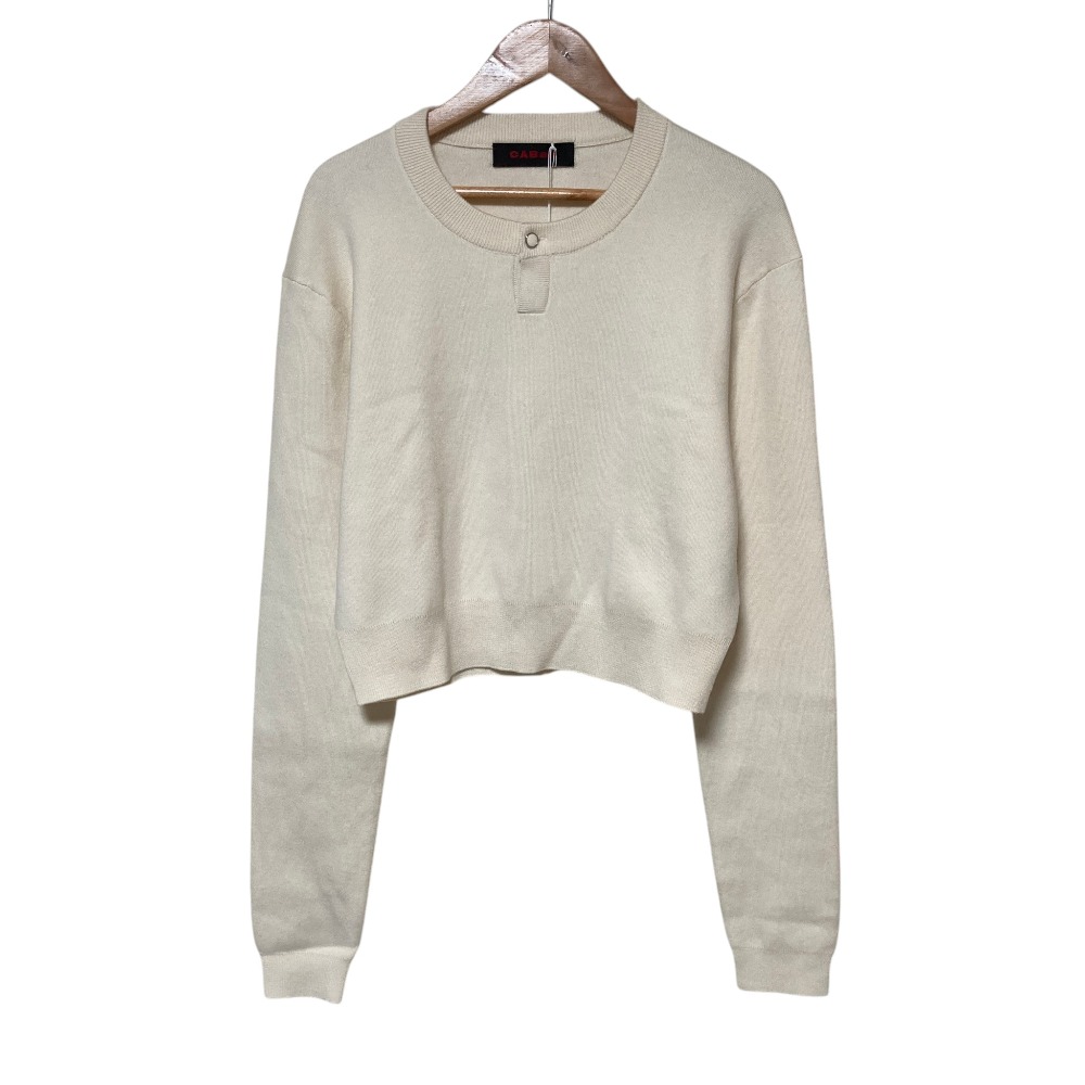 【中古】未使用 25AW CABaN キャバン トゥモローランド コットンカシミヤ ヘンリーネッククロップドプルーバー ニット F ライトベージュ レディース Luxs ブランド古着のリュクス｜Luxs（ブランド古着のリュクス）