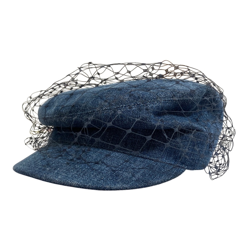【中古】良品 Christian Dior クリスチャンディオール ディオールアーティ ベール付 デニム キャスケット 86ATY920G132 サイズ57 ブルー レディース Luxs ブランド古着のリュクス|Luxs(ブランド古着のリュクス)