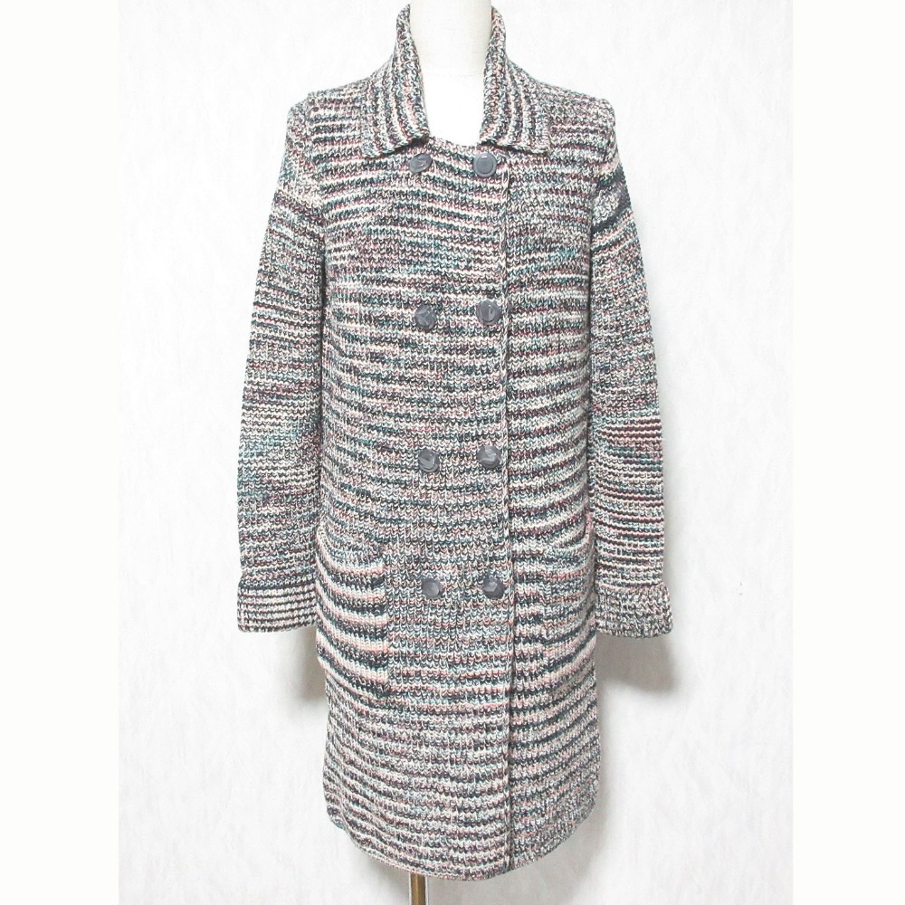 【中古】美品 MISSONI ミッソーニ ダブルブレスト ニットコート 147530 サイズ40 マルチカラー レディース Luxs ブランド古着のリュクス|Luxs(ブランド古着のリュクス)