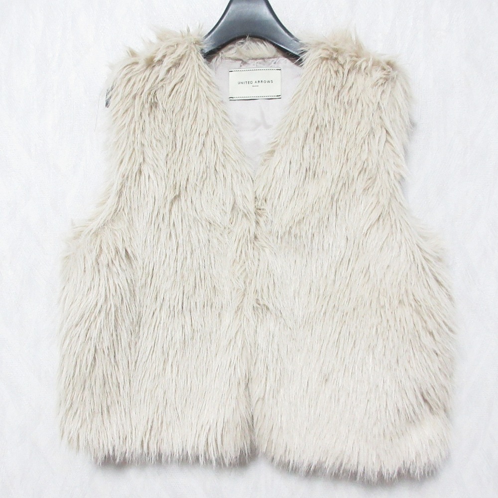 【中古】美品 24AW UNITED ARROWS ユナイテッドアローズ フェイクファー ショートベスト 1522-199-2977 ベージュ レディース Luxs ブランド古着のリュクス|Luxs(ブランド古着のリュクス)