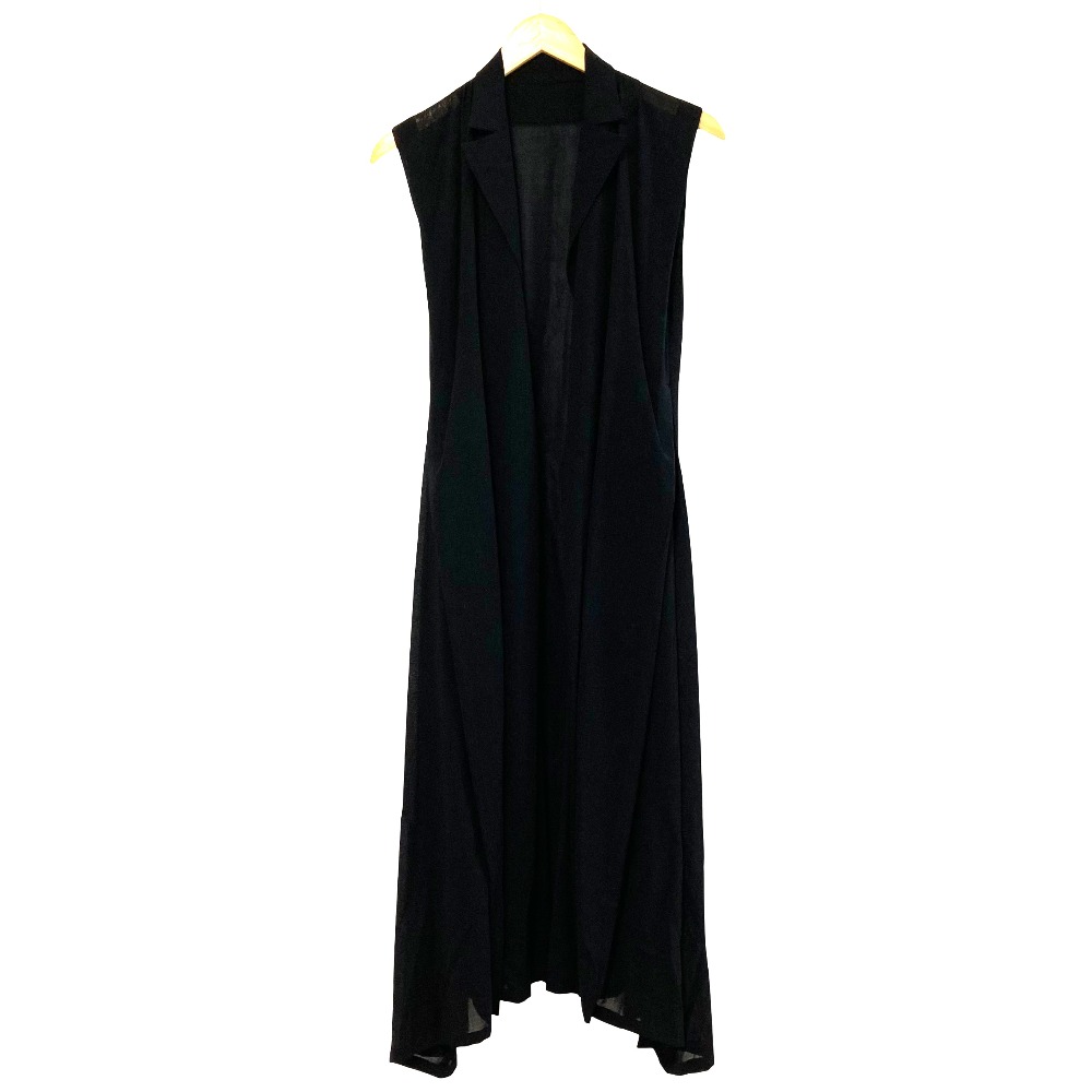 【中古】良品 Y's Yohji Yamamoto ワイズ ヨウジヤマモト ウール シアー ノースリーブコート YB-D20-103 ブラック レディース Luxs ブランド古着のリュクス｜Luxs（ブランド古着のリュクス）