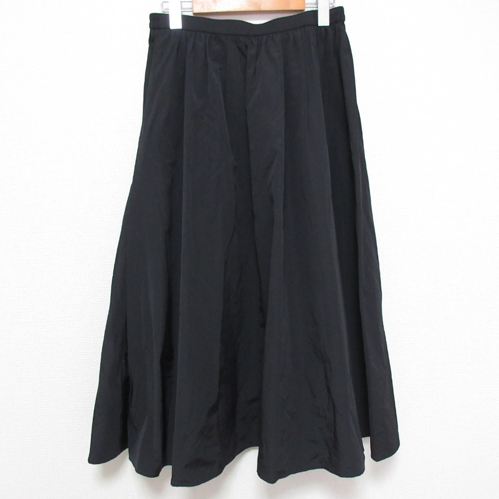【中古】美品 23SS 23区 ニジュウサンク 洗える ハイカウントライトタフタ ギャザースカート サイズ40 ブラック レディース Luxs ブランド古着のリュクス｜Luxs（ブランド古着のリュクス）