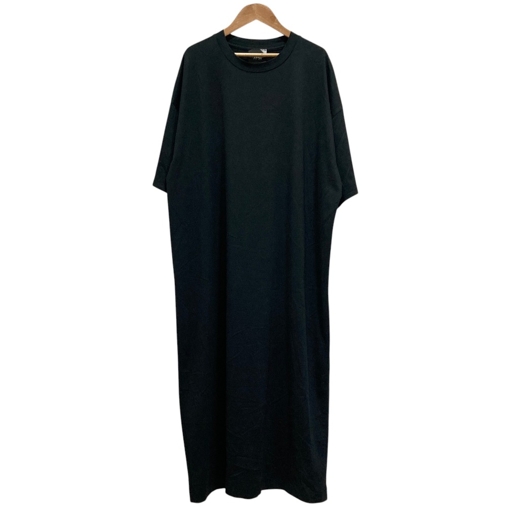 【中古】良品 ATON エイトン SUVIN60/2 OVERSIZED DRESS 半袖 ロングワンピース OPAGBW0014 サイズ2 ブラック レディース Luxs ブランド古着のリュクス|Luxs(ブランド古着のリュクス)