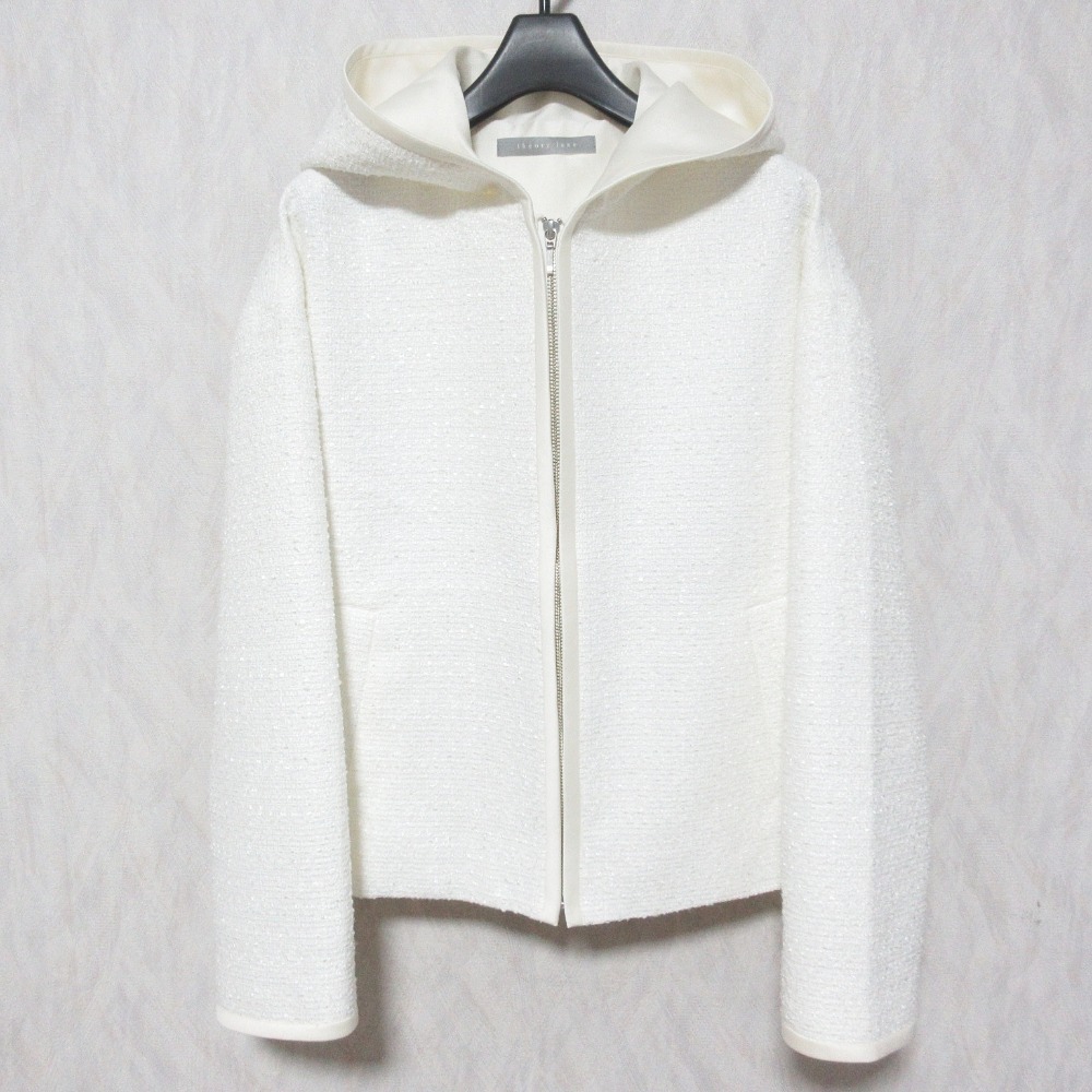 【中古】美品 25SS theory luxe セオリーリュクス DORIN TWEED ツイードパーカー ジャケット サイズ38 ホワイト レディース Luxs ブランド古着のリュクス|Luxs(ブランド古着のリュクス)