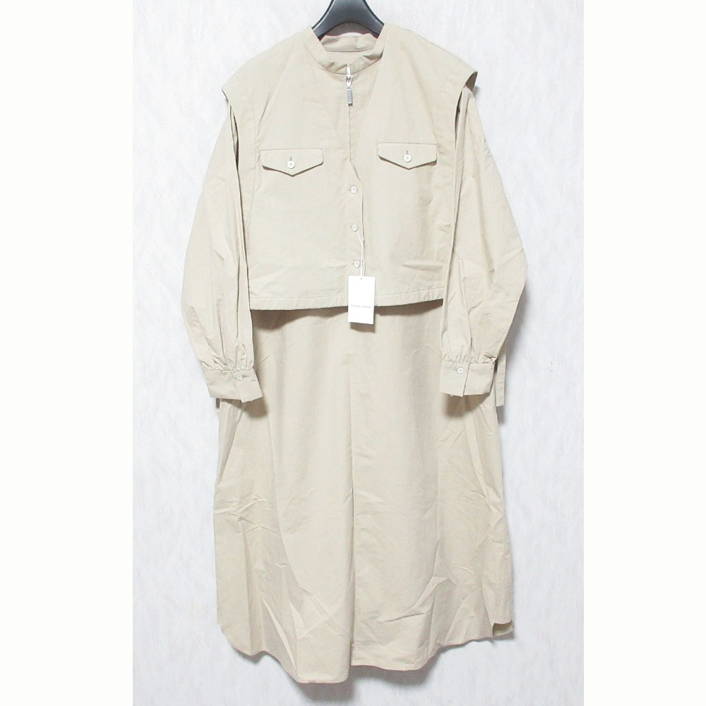 【中古】未使用 25SS HUMAN WOMAN ヒューマンウーマン コットンワッシャー2WAYジレセットワンピース サイズM ベージュ レディース Luxs ブランド古着のリュクス｜Luxs（ブランド古着のリュクス） 8,318円