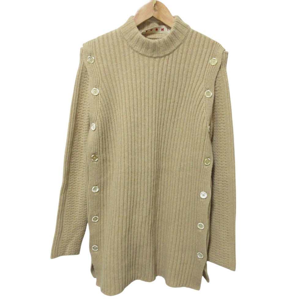 【中古】美品 MARNI マルニ ボタンディテール ニットセーター ベスト 36 ベージュ レディース Luxs ブランド古着のリュクス|Luxs(ブランド古着のリュクス)