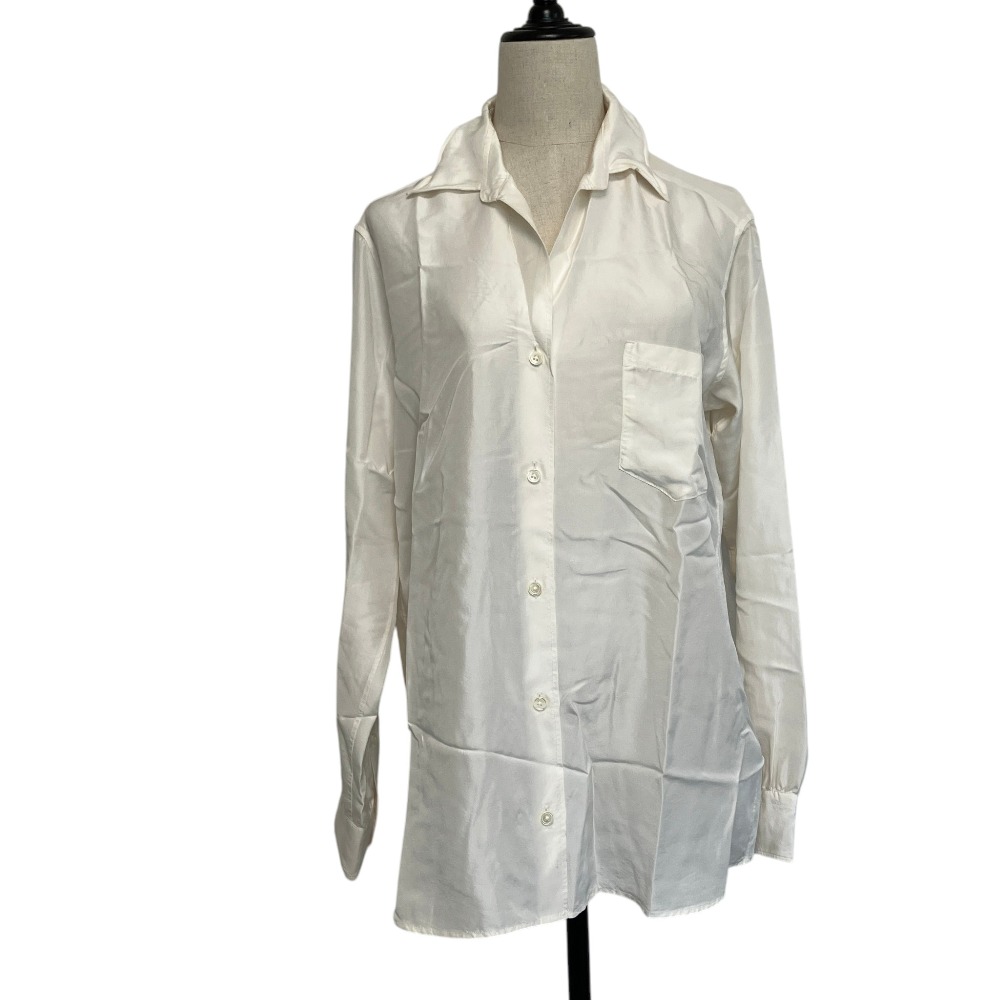 【中古】美品 23SS MUSE de Deuxieme Classe ミューズドゥドゥーズィエムクラス シルク ウォッシュ シャツ ブラウス F ホワイト レディース Luxs ブランド古着のリュクス｜Luxs（ブランド古着のリュクス）