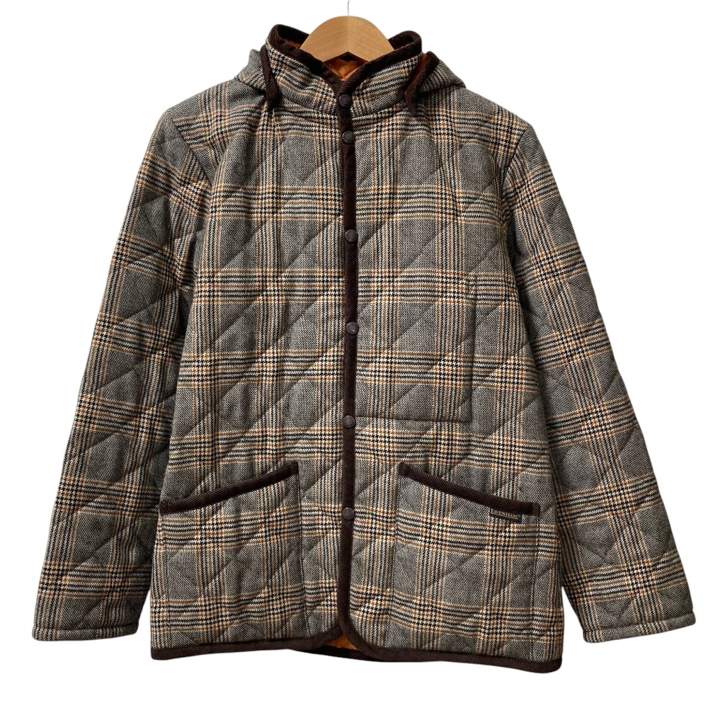 【中古】美品 LAVENHAM PS Paul Smith ラベンハム ポールスミス チェック キルティングジャケット サイズM グレー&times;ブラウン&times;マスタード メンズ Luxs ブランド古着のリュクス｜Luxs（ブランド古着のリュクス）