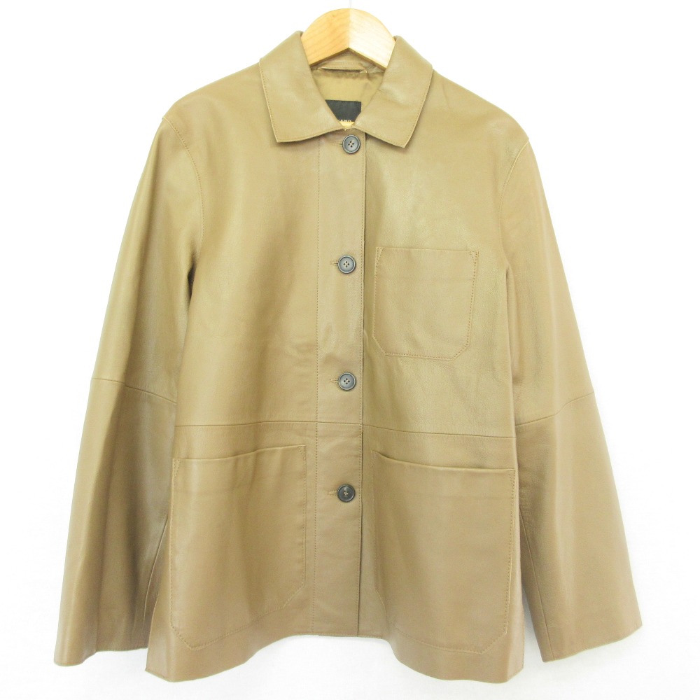 【中古】良品 MaxMara WEEKEND マックスマーラウィークエンド レザージャケット コート サイズ36 ブラウン レディース Luxs ブランド古着のリュクス|Luxs(ブランド古着のリュクス)