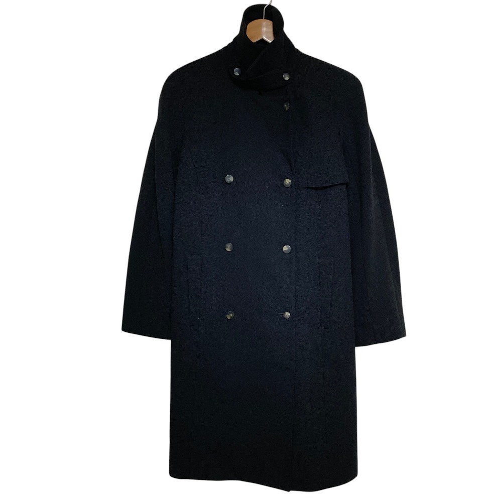 【中古】美品 KARL LAGERFELD カールラガーフェルド ダブルブレスト ベルテッドコート ブラック レディース Luxs ブランド古着のリュクス｜Luxs（ブランド古着のリュクス）