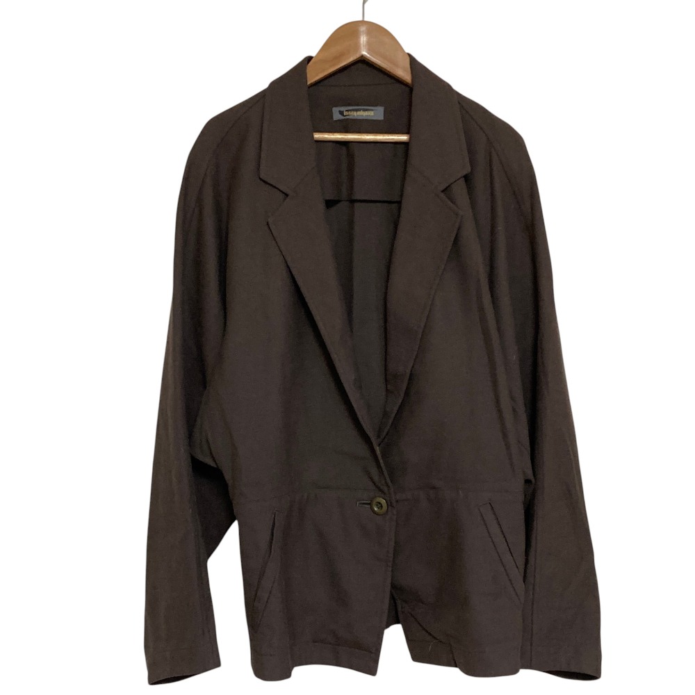 【中古】良品 ISSEY MIYAKE イッセイミヤケ 80'sヴィンテージ 筆タグ ドルマンジャケット サイズM グレー レディース Luxs ブランド古着のリュクス|Luxs(ブランド古着のリュクス)