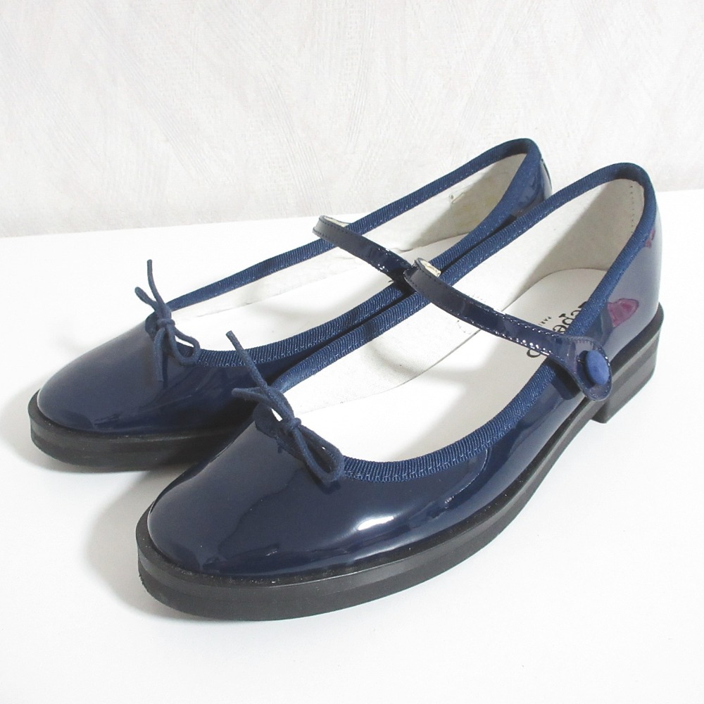 【中古】美品 repetto レペット CENDRILLON COLLEGE サンドリオン メリージェーン フラットパンプス 35 ネイビー レディース Luxs ブランド古着のリュクス｜Luxs（ブランド古着のリュクス）