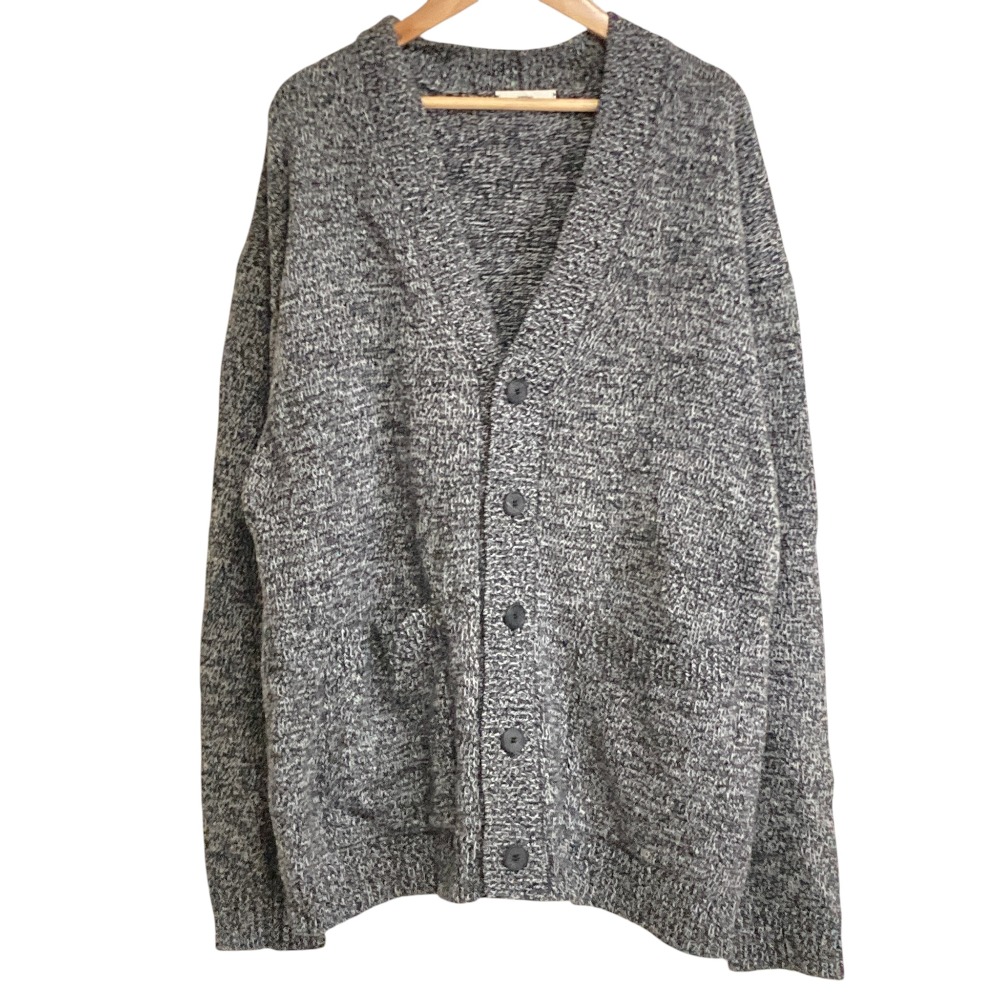 【中古】新品同様 24AW ATON エイトン BABY WOOL MOULINE オーバーサイズカーディガン サイズ04 ブラック メンズ レディース Luxs ブランド古着のリュクス｜Luxs（ブランド古着のリュクス）