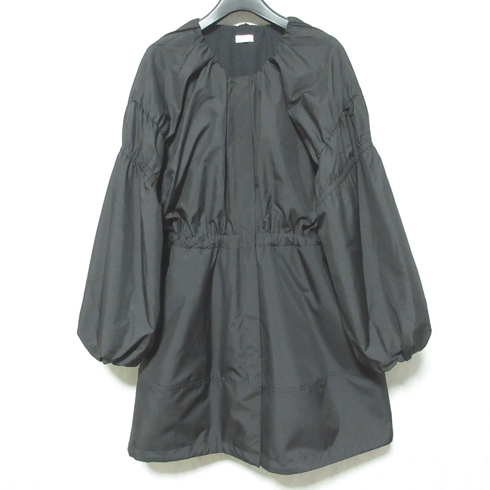 【中古】25SS COLUMN コラム ノーカラー ギャザーブルゾン コート 51-140-05-020031 サイズ38 ブラック レディース ブルゾン 美品｜Luxs（ブランド古着のリュクス）