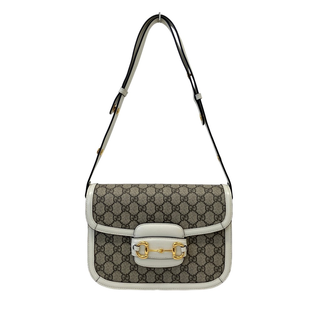 【中古】良品 GUCCI グッチ ホースビット 1955 GG ショルダーバッグ 602204 ベージュ レディース Luxs ブランド古着のリュクス｜Luxs（ブランド古着のリュクス）