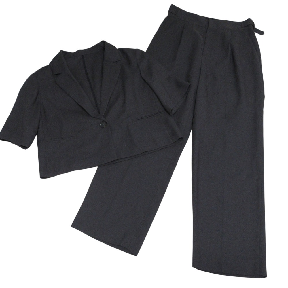 【中古】美品 GLR グリーンレーベルリラクシング Oggi コラボ Softリネンライク ジャケット パンツ スーツ セットアップ 40 ダークグレー レディース Luxs ブランド古着のリュクス|Luxs(ブランド古着のリュクス)
