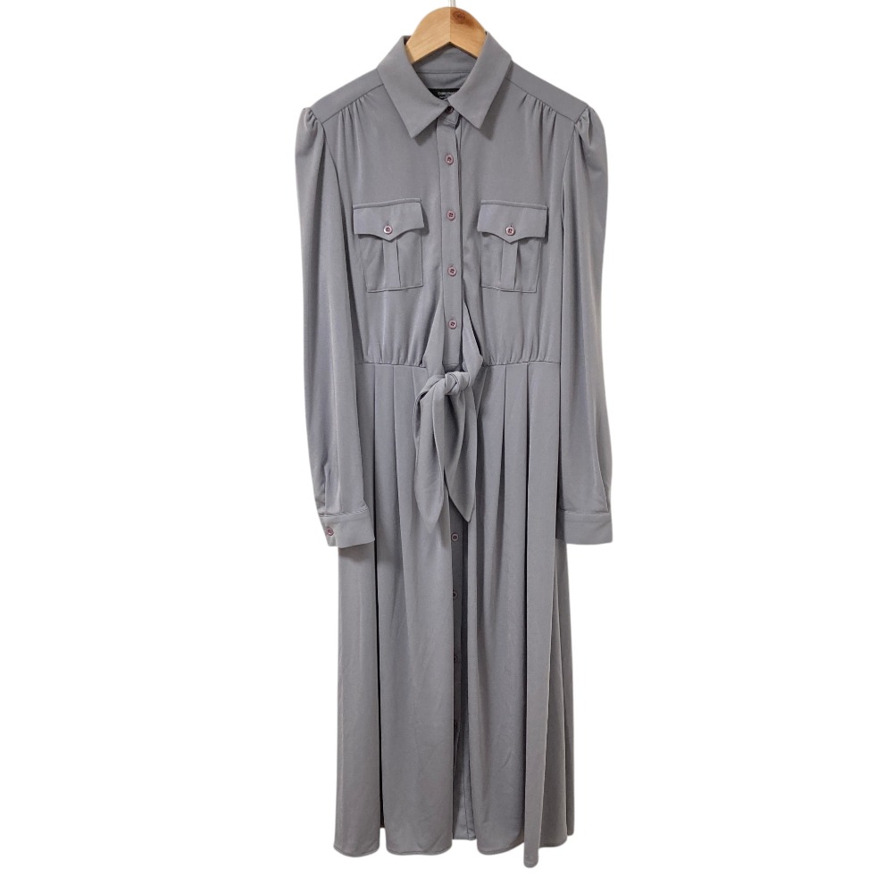 【中古】良品 CORCOVADO コルコバード smooth jersey シャツワンピース 32-233-0002 サイズ36 グレー レディース Luxs ブランド古着のリュクス｜Luxs（ブランド古着のリュクス）