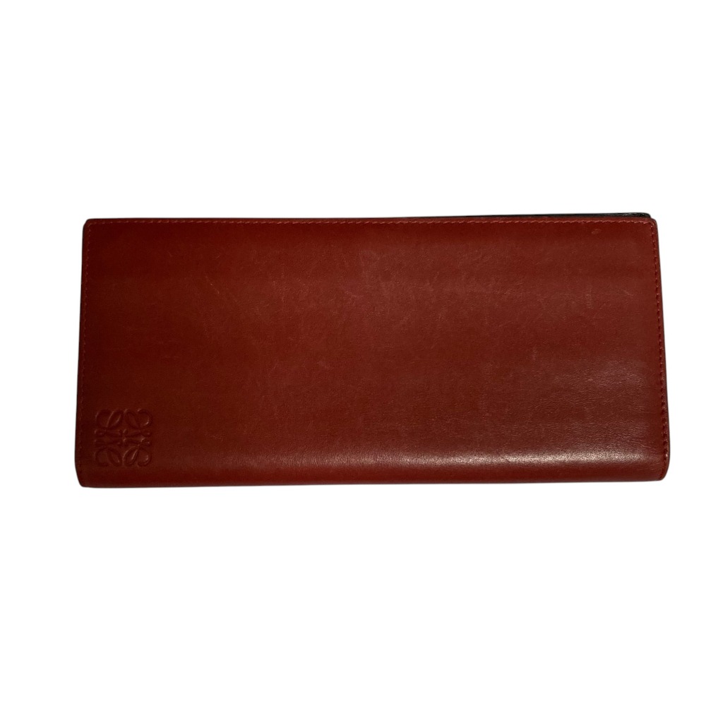 【中古】良品 LOEWE ロエベ アナグラム刻印 二つ折り 財布 レザーロングウォレット 109.54.978 レッド メンズ レディース Luxs ブランド古着のリュクス|Luxs(ブランド古着のリュクス)