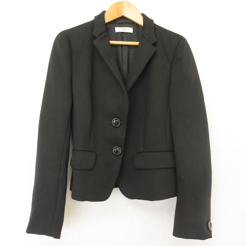 【中古】良品 PRADA プラダ 2B テーラードジャケット サイズ40 ブラック レディース Luxs ブランド古着のリュクス|Luxs(ブランド古着のリュクス)