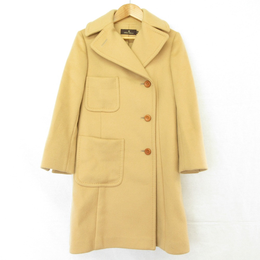 【中古】美品 MIKAKO NAKAMURA ミカコナカムラ アシンメトリーポケット カシミヤ100％ コート サイズ36 キャメルブラウン レディース Luxs ブランド古着のリュクス｜Luxs（ブランド古着のリュクス）