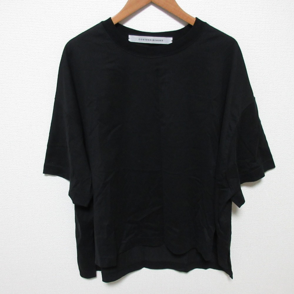 【中古】美品 COGTHEBIGSMOKE コグザビッグスモーク DELTA T-SHIRT ビッグシルエット Tシャツ カットソー ブラック レディース Luxs ブランド古着のリュクス|Luxs(ブランド古着のリュクス)