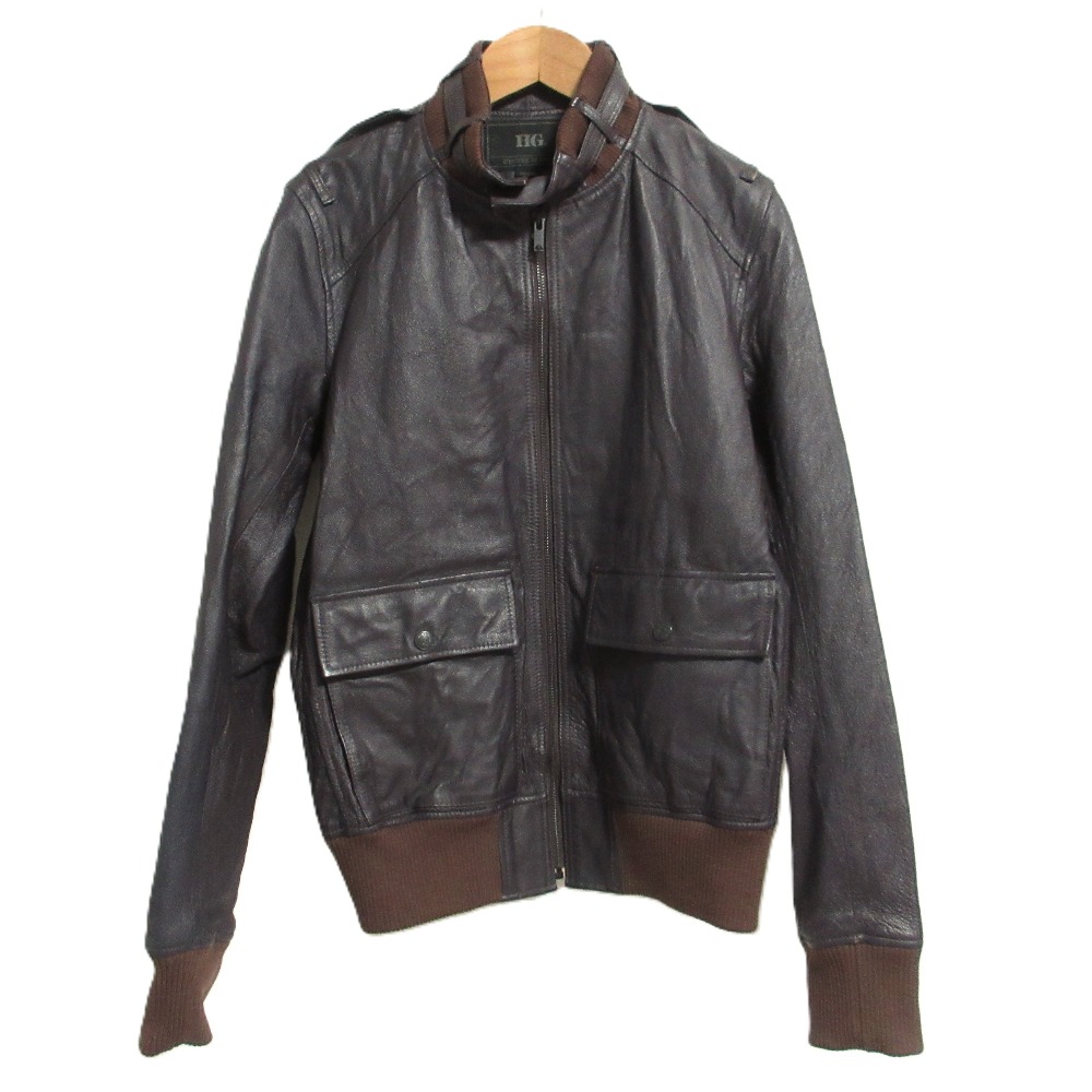 【中古】良品 HG HYSTERIC GLAMOUR ヒステリックグラマー レザーフライトジャケット ブルゾン サイズM ブラウン メンズ Luxs ブランド古着のリュクス｜Luxs（ブランド古着のリュクス）