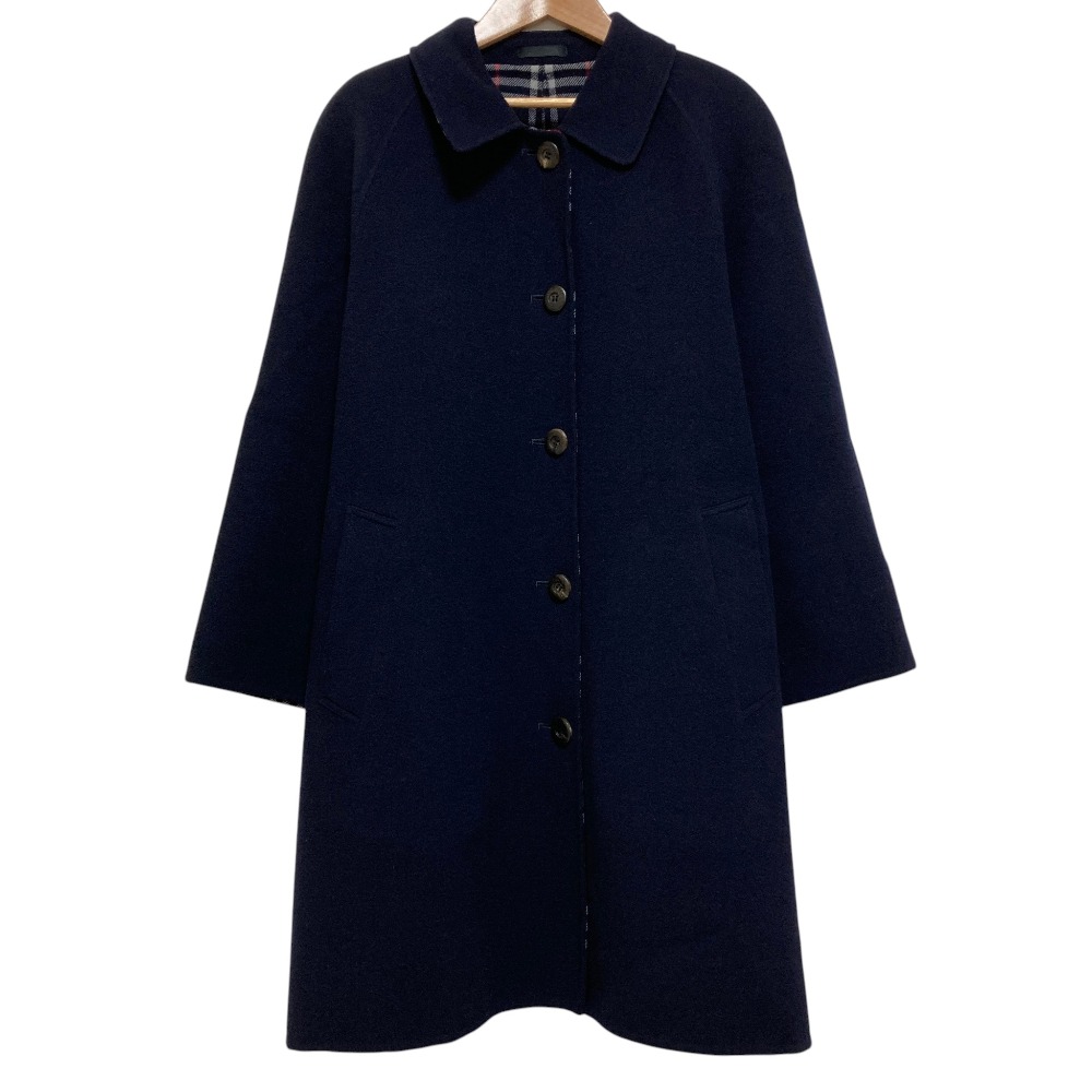 【中古】美品 Burberrys バーバリーズ 裏地ノバチェック ウールリバーコート サイズ9AR ネイビー レディース Luxs ブランド古着のリュクス|Luxs(ブランド古着のリュクス)