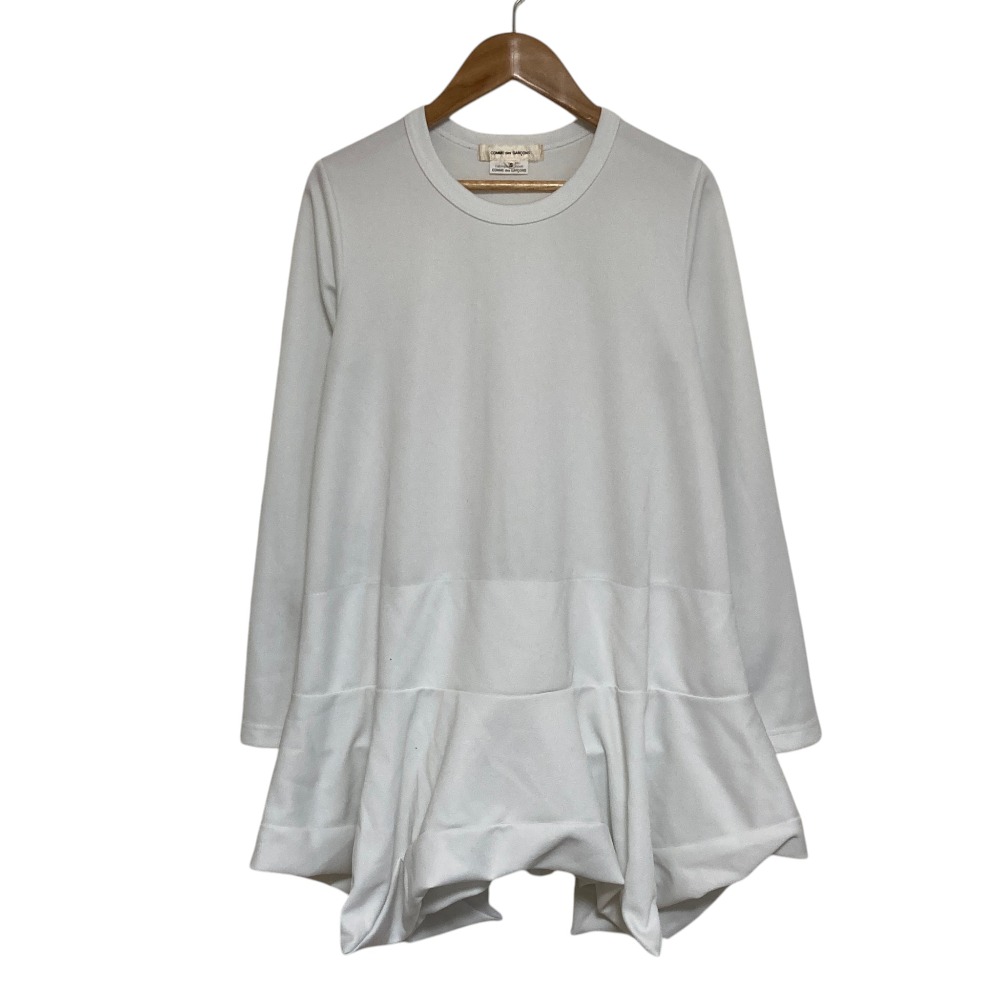 【中古】良品 COMME des GARCONS コムデギャルソン 裾ボリュームデザイン ロングスリーブ カットソー GI-T014 サイズXS ホワイト レディース Luxs ブランド古着のリュクス|Luxs(ブランド古着のリュクス)