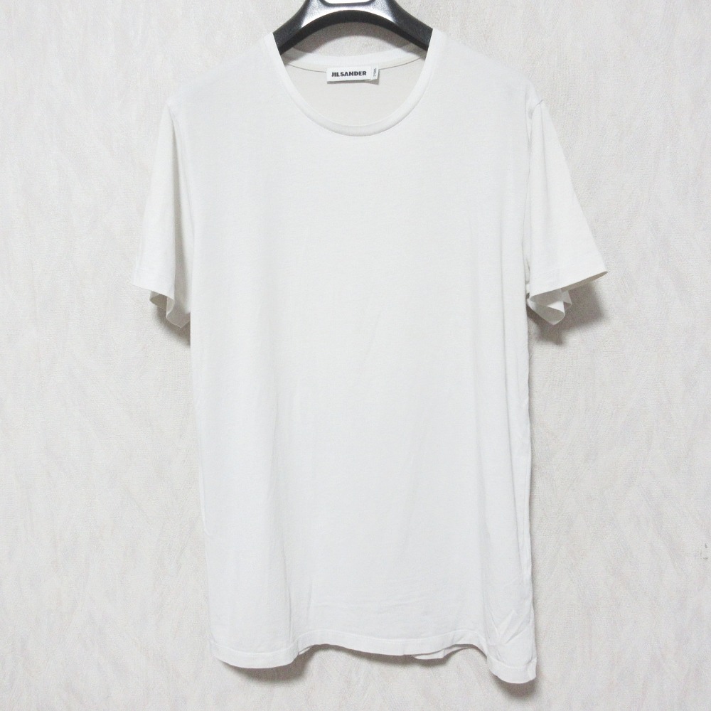 【中古】美品 JIL SANDER ジルサンダー クルーネック ショートスリーブ Tシャツ カットソー JSUN706012 サイズM オフホワイト メンズ Luxs ブランド古着のリュクス|Luxs(ブランド古着のリュクス)
