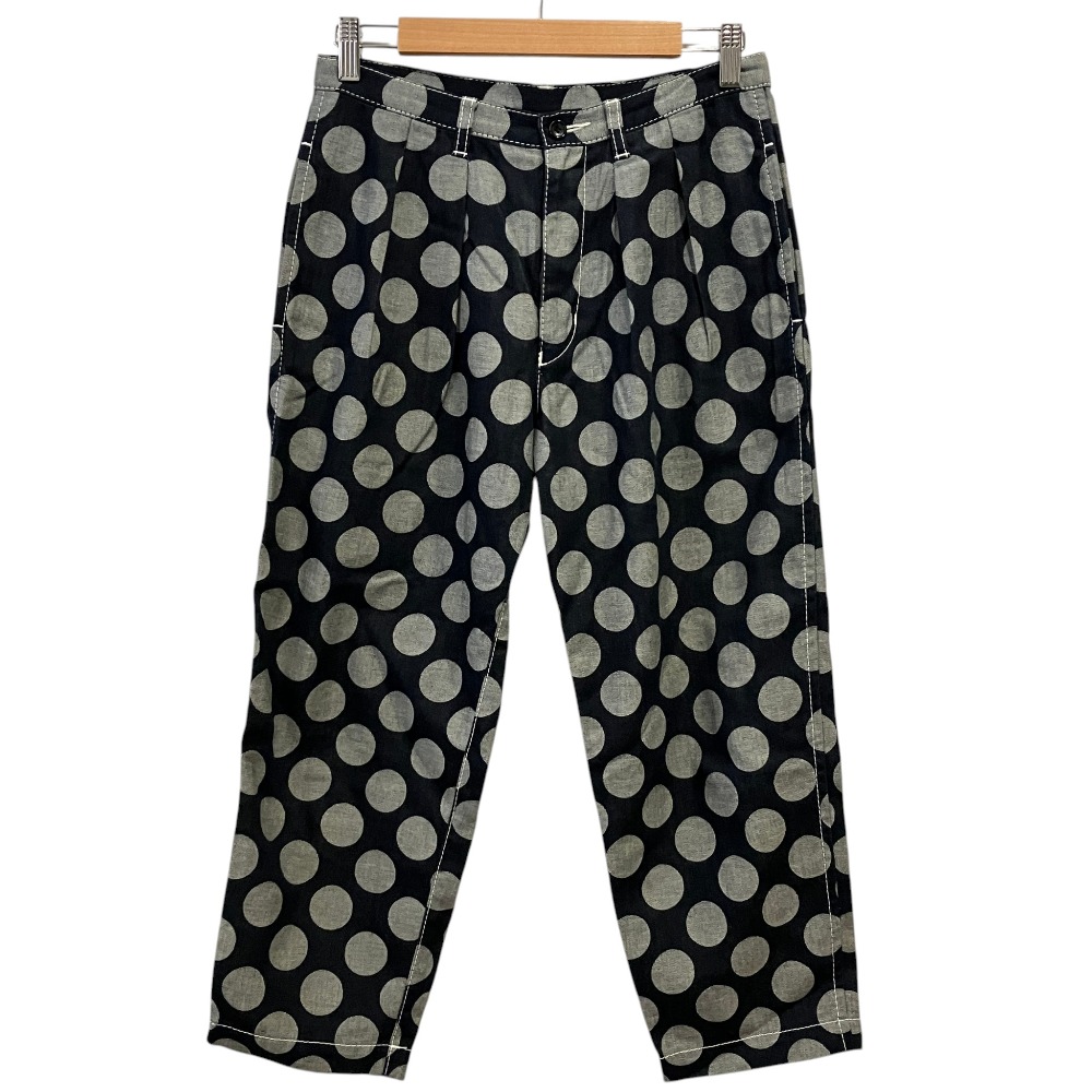 【中古】 tricot COMME des GARCONS トリココムデギャルソン ポルカドット クロップド テーパードパンツ TC-P017 サイズS ネイビー グレー レディース Luxs ブランド古着のリュクス｜Luxs（ブランド古着のリュクス）