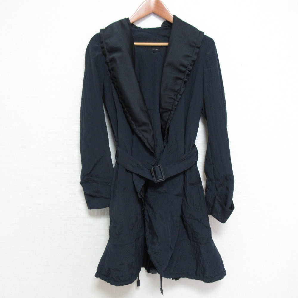 【中古】美品 GIORGIO ARMANI ジョルジオアルマーニ ショールカラー ラップコート サイズ38 ネイビー レディース Luxs ブランド古着のリュクス|Luxs(ブランド古着のリュクス)