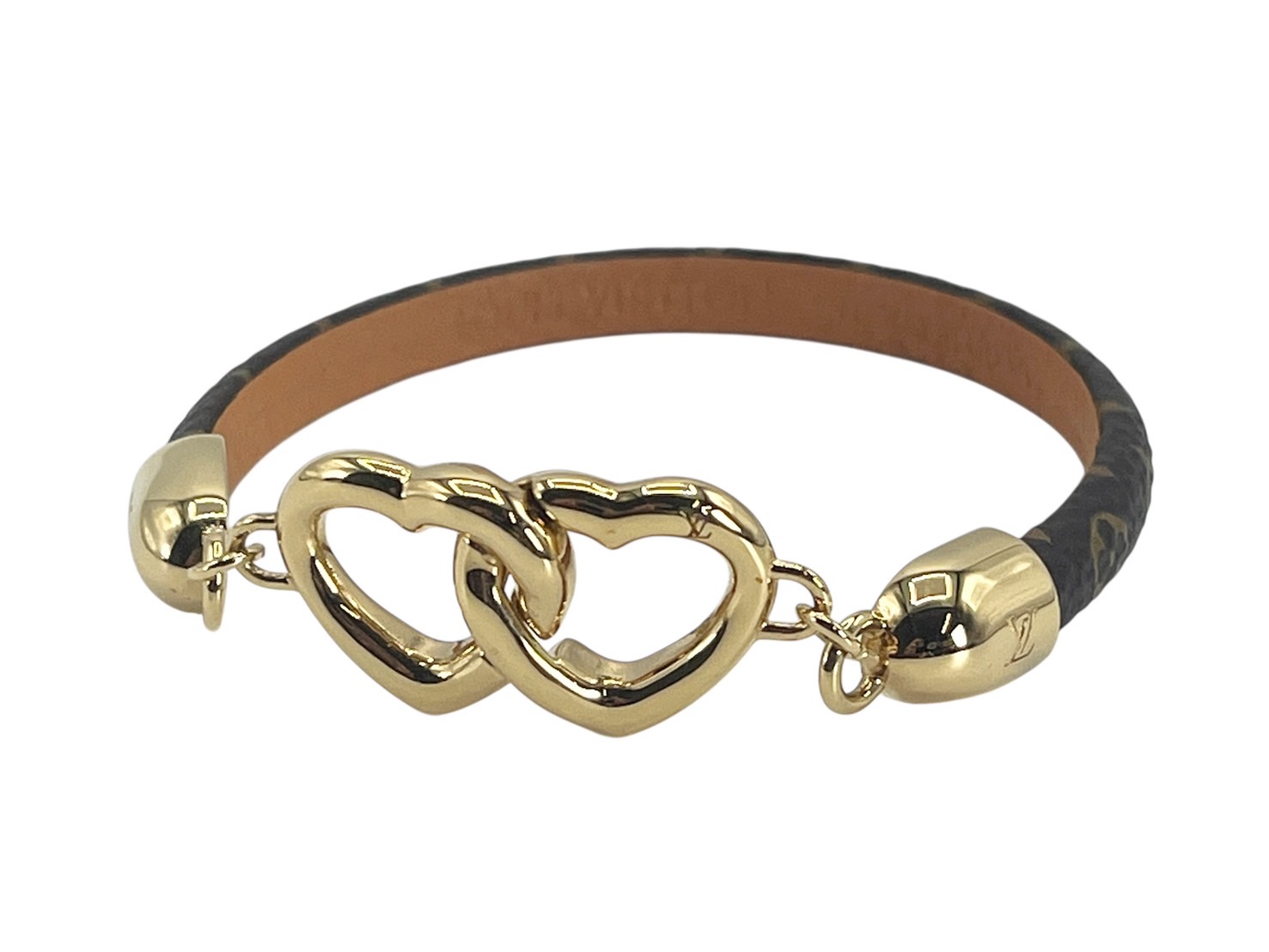 ★中古美品★ LOULS VUITTON ルイヴィトン モノグラム ブラスレ セイ イエス ブレスレット アクセサリー ダブルハート BC4210 専用保存袋 箱付 26,455円