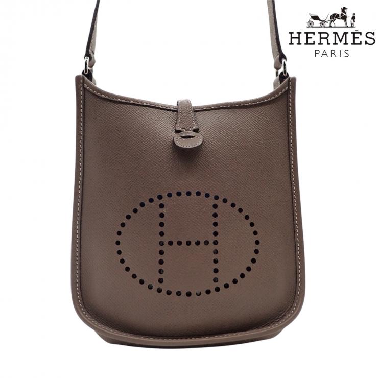 HERMES エルメス エブリン TPM ショルダーバッグ バッグ □L トリヨンクレマンス エトゥープ 2008年製 シルバー金具 ★美品★｜LUXTOKYO