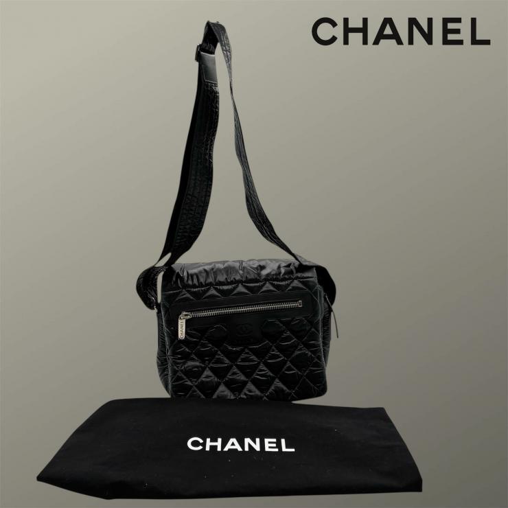 CHANEL シャネル ショルダーバッグ ココ･コクーン メッセンジャーバッグ A48616 ブラック ★中古品★