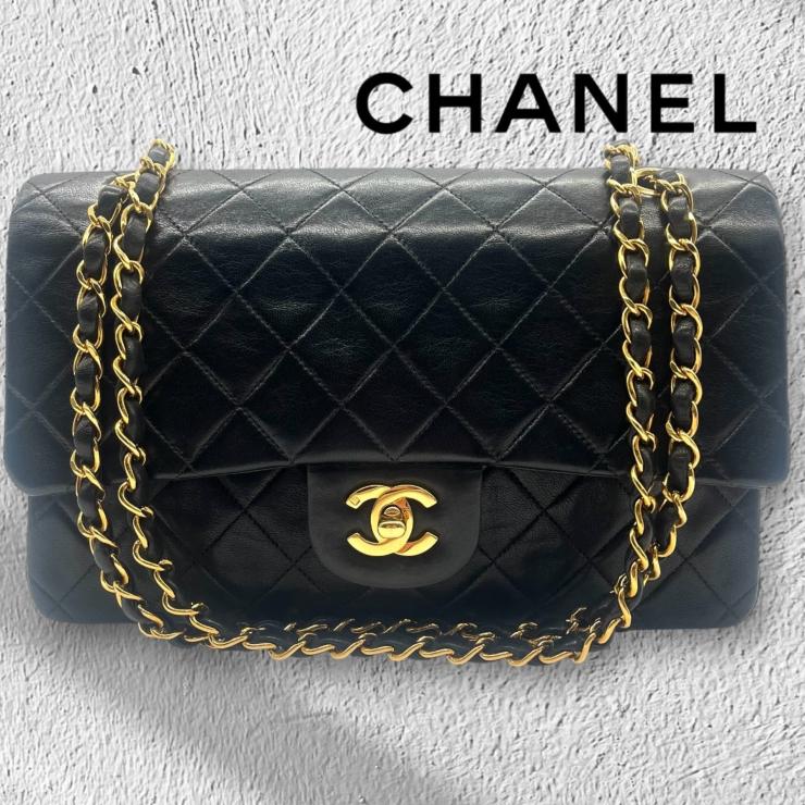 CHANEL シャネル マトラッセ25 子ヒツジ人はだ なめし革 W下げ翼 Wチェーン店 ショルダーバッグ 御徒面子 ゴールド金具  A01112 ★3番台 ヴィンテージ★★滅多に無い品★